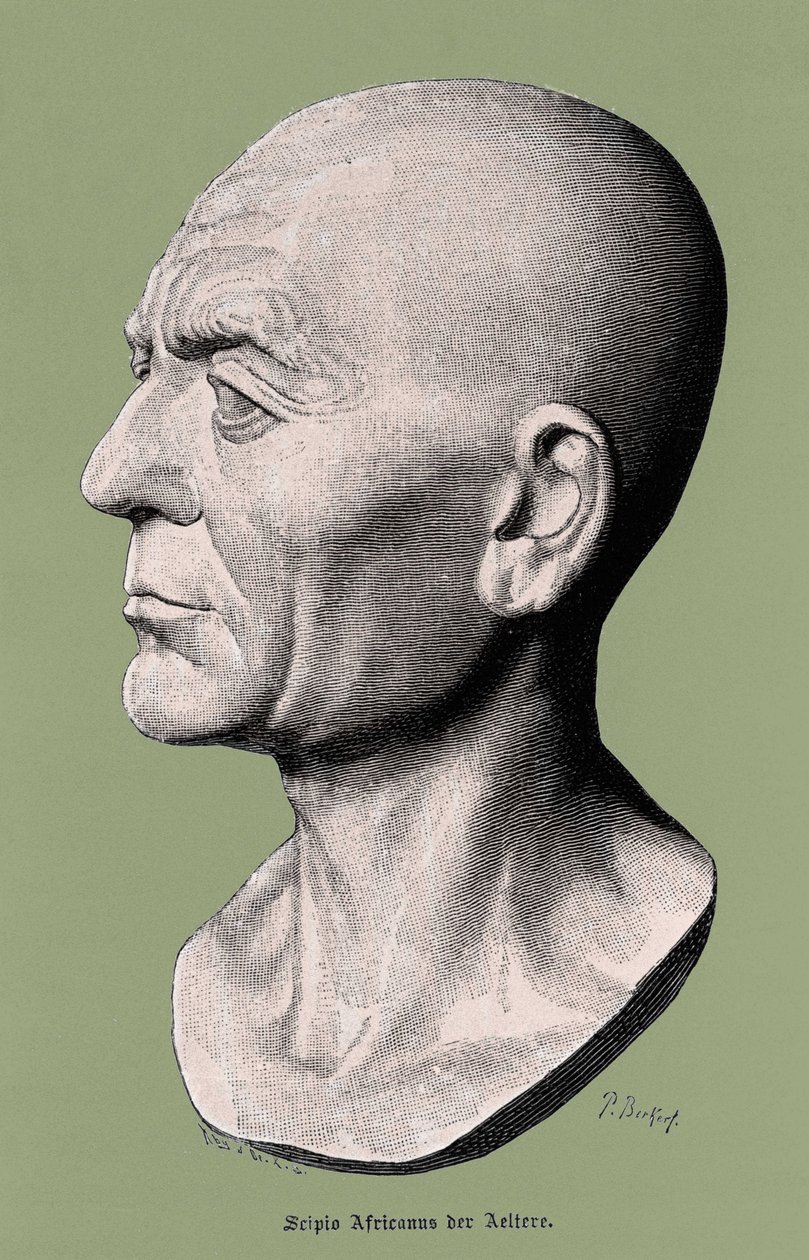Portret Scypiona afrykańskiego, generała i rzymskiego męża stanu (235-183 p.n.e.). autorstwa Unknown artist
