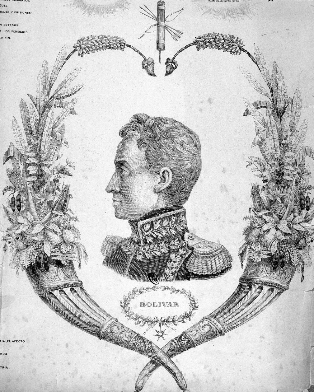 Portret Simona Bolivara (1783-1830), południowoamerykańskiego generała i męża stanu. autorstwa Unknown artist