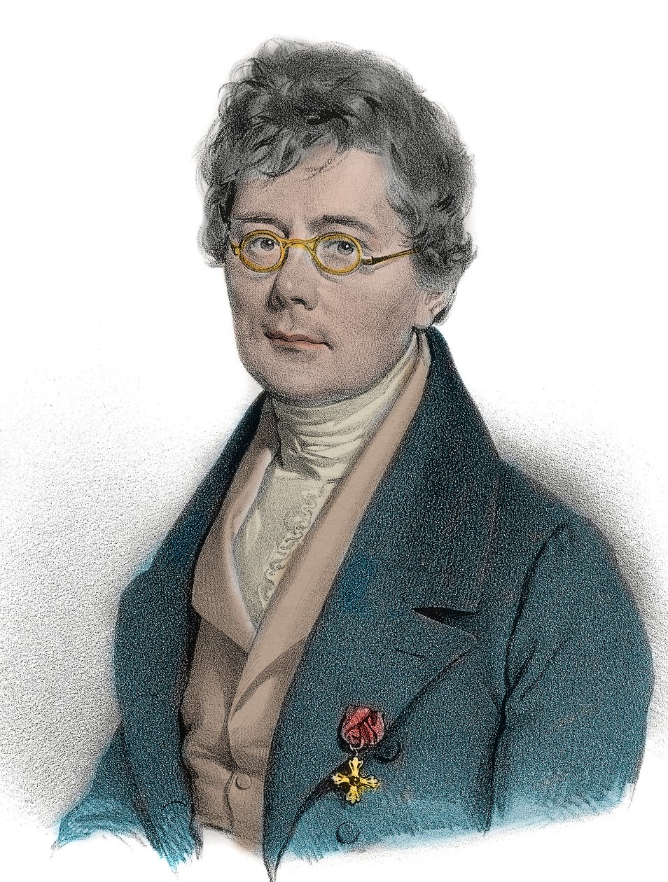 Portret Simona Sechtera (1788 - 1867), kompozytora, teoretyka, nauczyciela muzyki i dyrygenta - Portret Simona Sechtera teoretyka muzyki, pedagoga, organisty, dyrygenta i kompozytora austriackiego. Grawerowanie z XIX wieku autorstwa Unknown artist