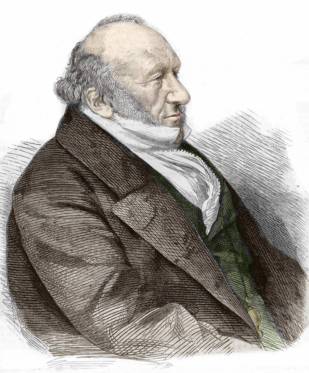 Portret Sir Moses Montefiore (1784-1885) Angielski bankier i filantrop, pochodzenia włoskiego. grawerunek z 1867 roku. autorstwa Unknown artist