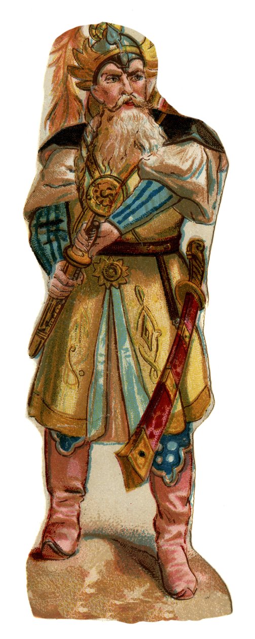 Portret Tamerlana (1336-1405) (lub Timur Lang, „Timur chromy””). Chromolitografia, koniec XIX wieku. autorstwa Unknown artist