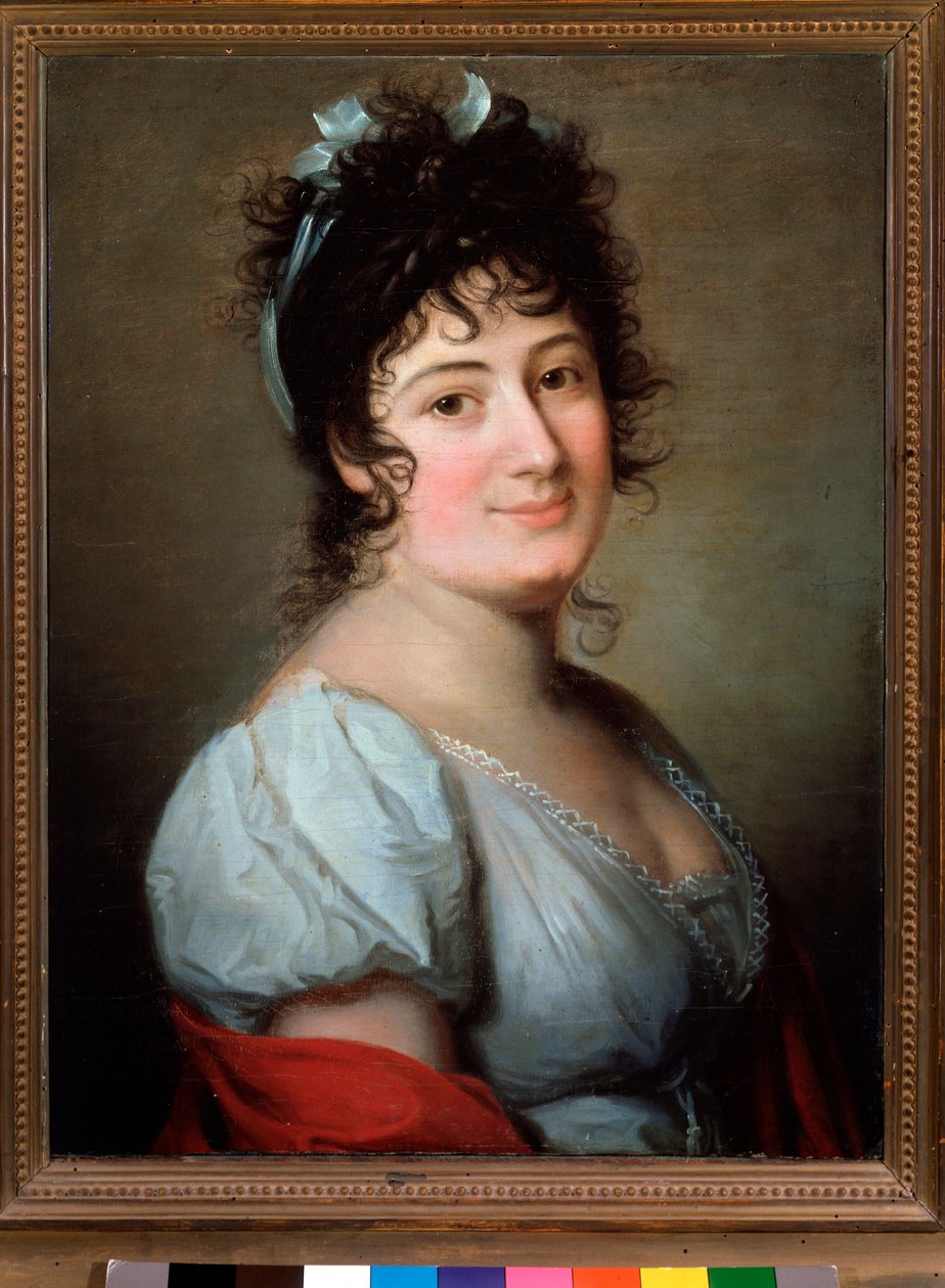 Portret Teresy Bertinotti Radicati (1776-1854) włoskiej piosenkarki Anonimowy obraz. 19 wiek. Bolonia, obywatelskie muzeum bibliograficzne autorstwa Unknown artist
