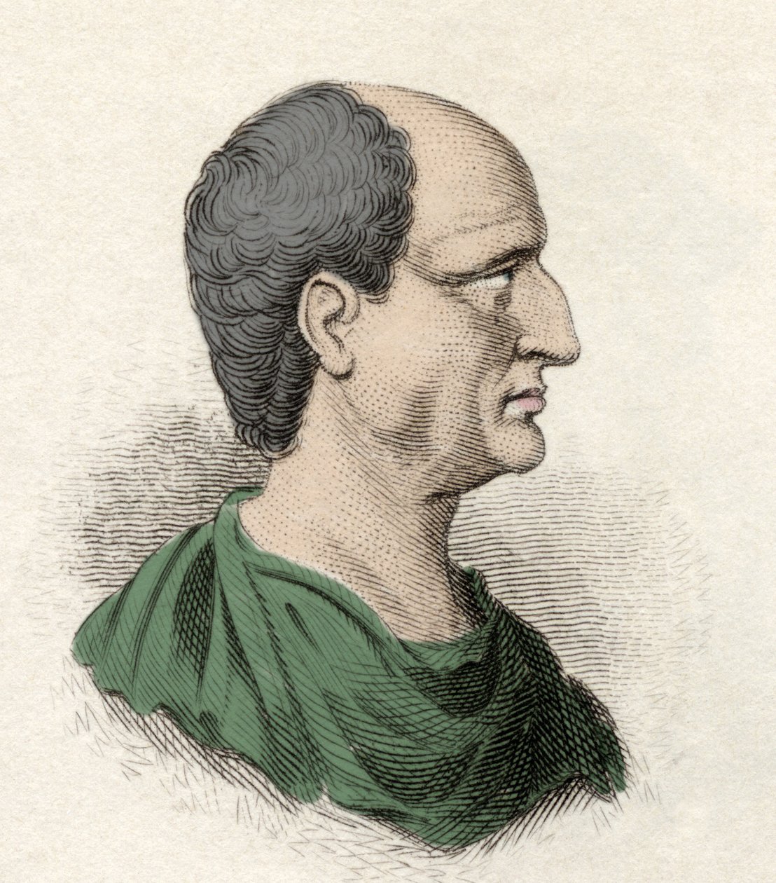 Portret Temistoklesa (grecki Temistokles), męża stanu i ateńskiego generała (525-460 pne). Rycina XIX wieku. autorstwa Unknown artist