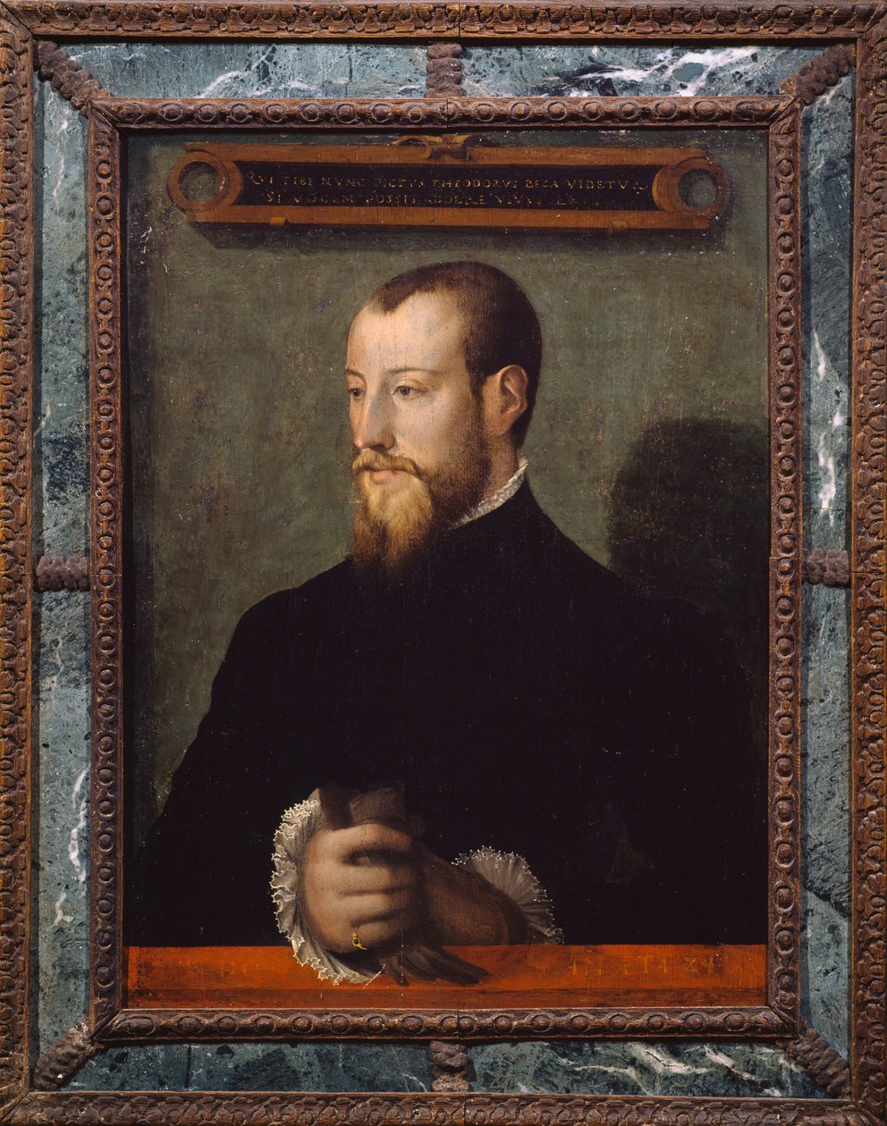 Portret Theodore Beza lub Theodore de Beze (1519-1605) w wieku 24 lat, francuski teolog, obraz anonimowego malarza autorstwa Unknown artist
