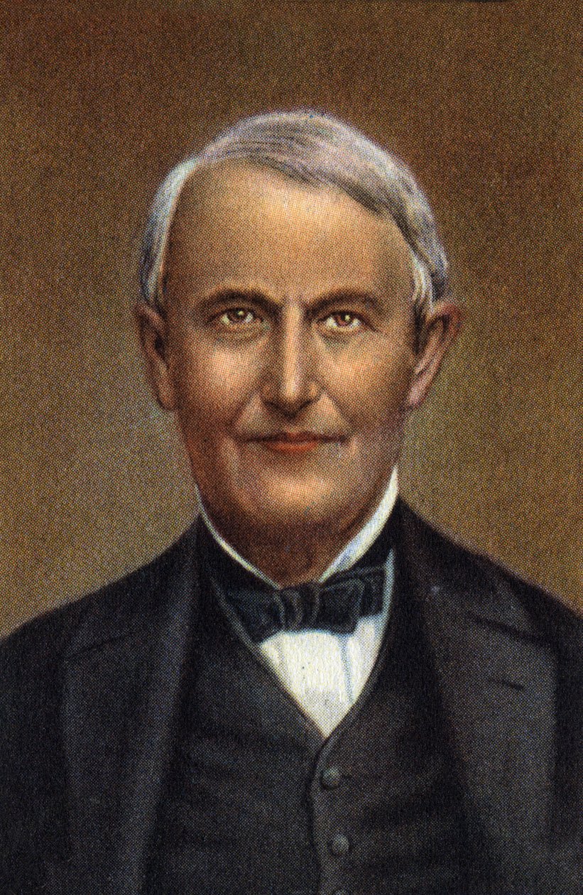 Portret Thomasa Alvy Edisona, amerykańskiego naukowca i wynalazcy. autorstwa Unknown Artist