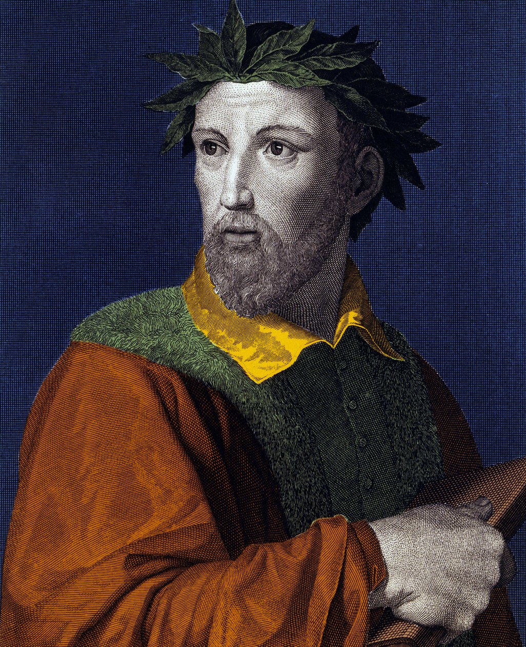 Portret Torquato Tasso, powiedziany we francuskim Le Mupe (1544-1595), włoski poeta, rycina XIX wiek autorstwa Unknown artist