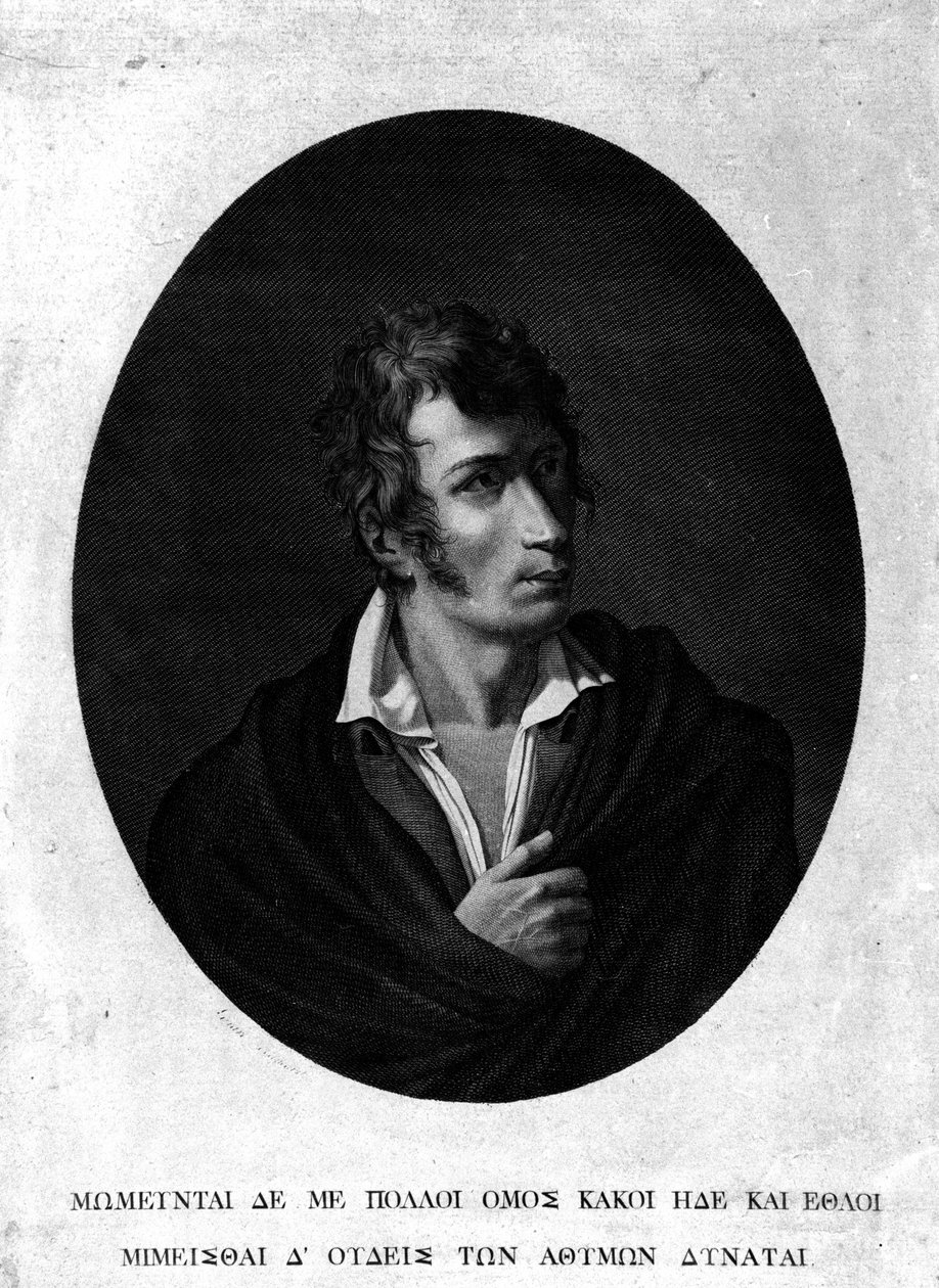 Portret Ugo Foscolo (1778 - 1827). autorstwa Unknown artist