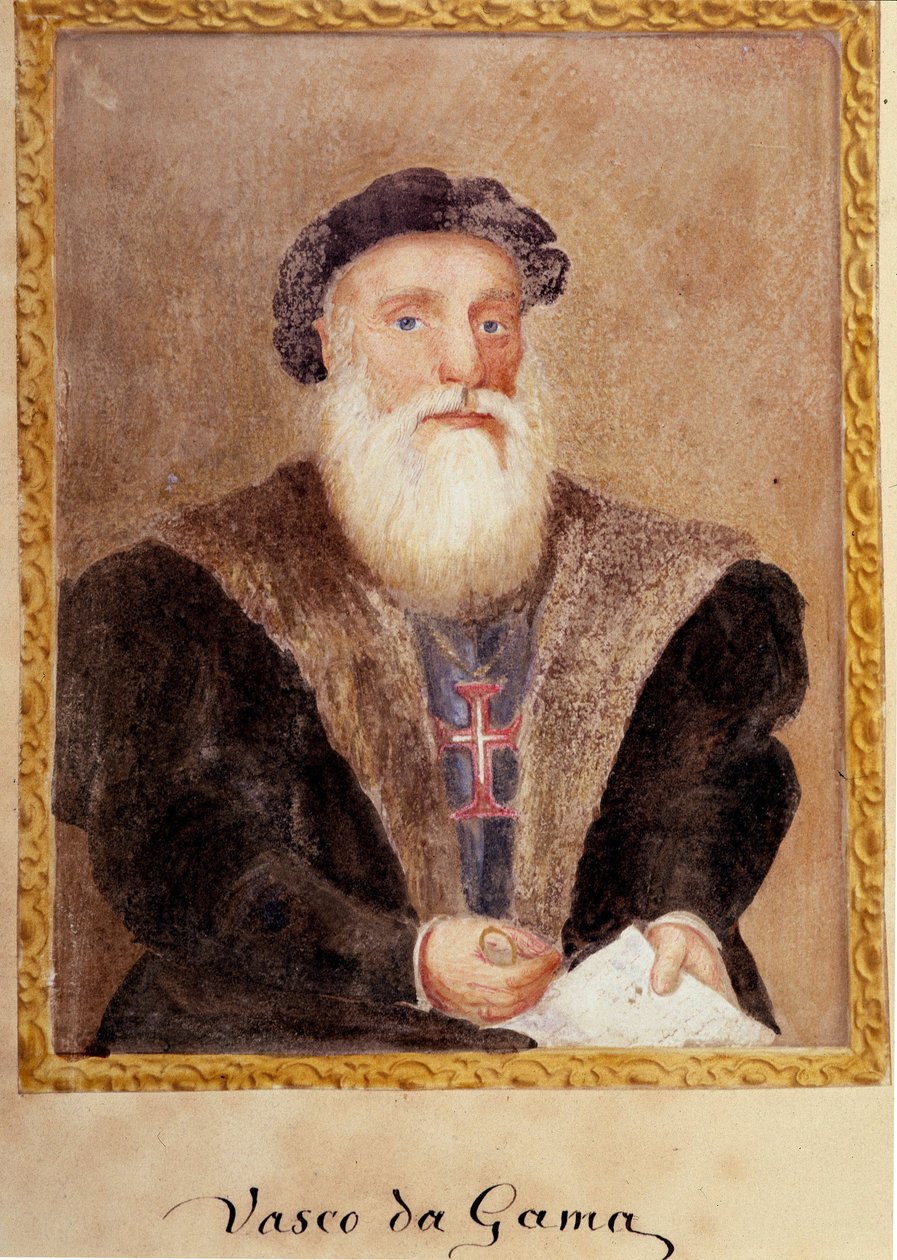Portret Vasco de Gamy - w „Życie księcia Henryka Portugalii zwanego Nawigatorem” autorstwa Richarda Henri Majora autorstwa Unknown artist