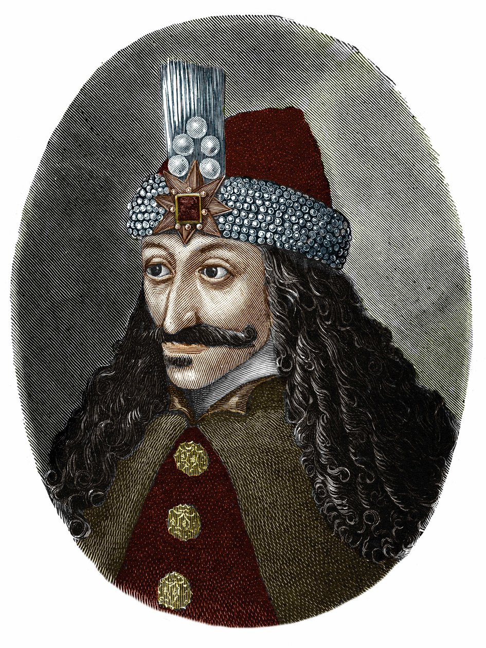 Portret Vlada Tepesa III palownika lub Drakuli (1431-1476), który zainspirował Brama Stokera jako postać Drakuli, powieść napisaną w 1897 roku. autorstwa Unknown artist