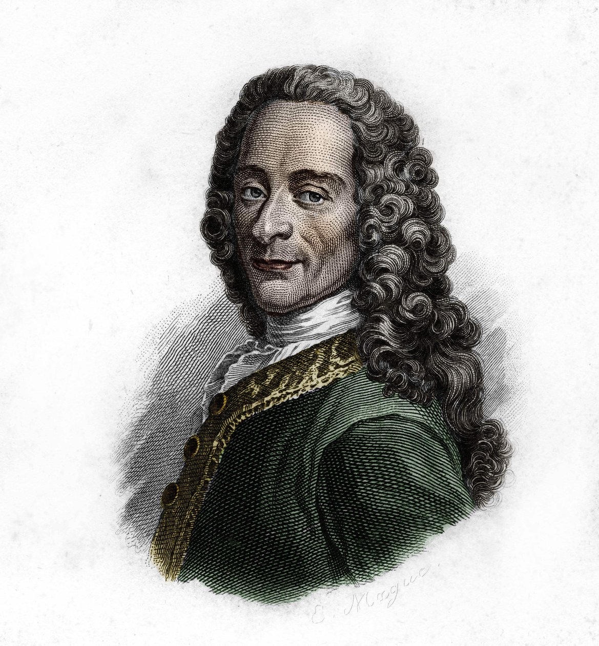 Portret Woltera (1694 - 1778), francuskiego pisarza i filozofa autorstwa Unknown artist