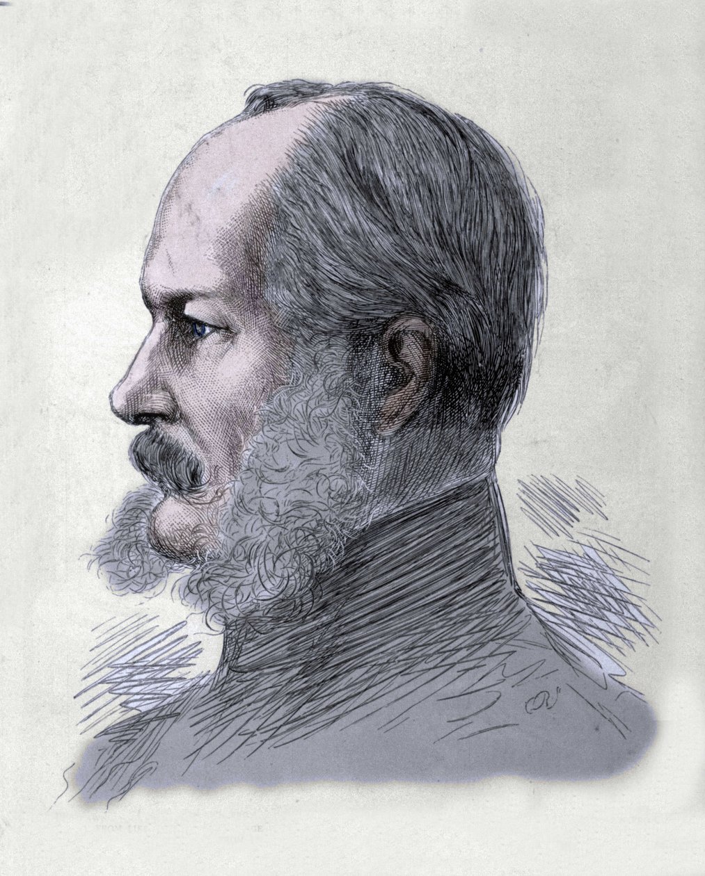 Portret Wilhelma I (1797-1888), króla Prus i cesarza Niemiec. Rycina z końca XIX wieku. autorstwa Unknown artist