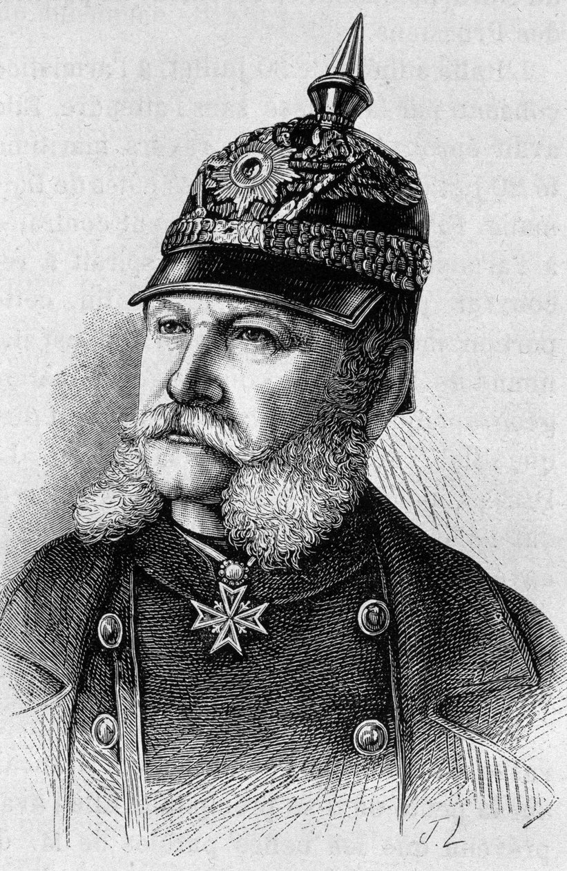 Portret Wilhelma I (1797 - 1888). Rycina z końca XIX wieku w „Histoire de France” H. Martina. autorstwa Unknown artist