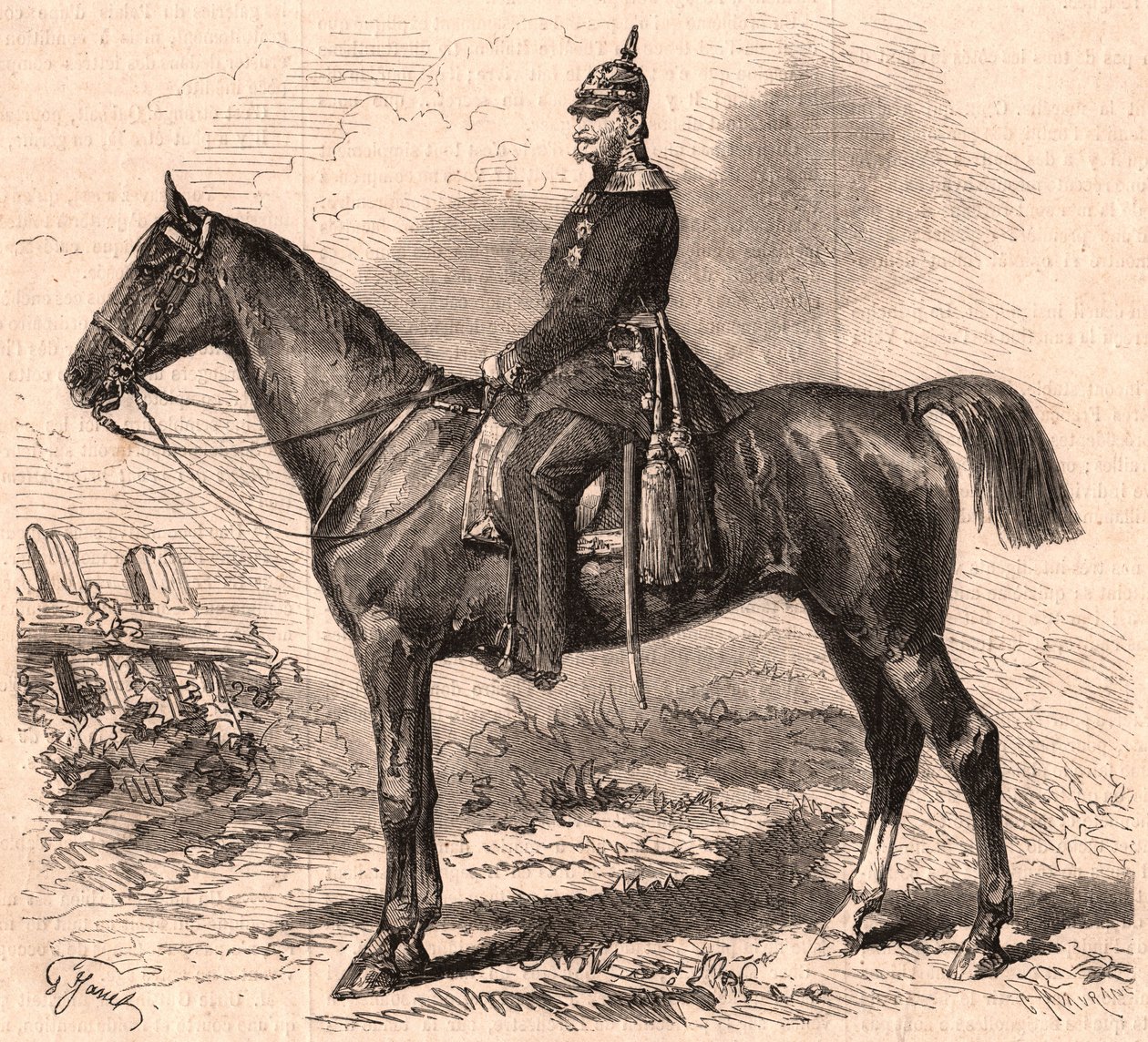 Portret Wilhelma I w mundurze na koniu autorstwa Unknown