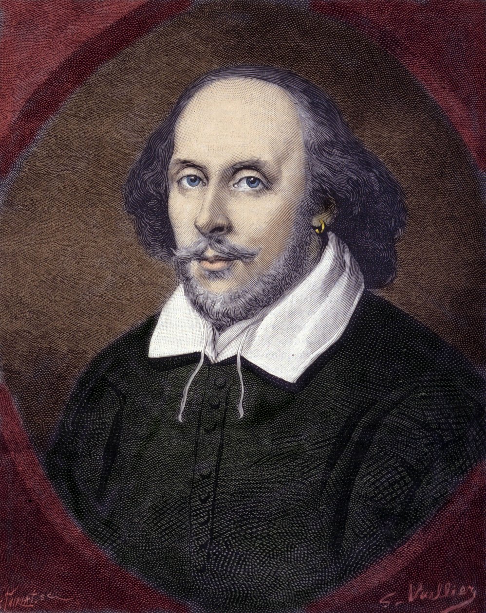 Portret Williama Szekspira (1564-1616), angielskiego dramaturga. autorstwa Unknown artist