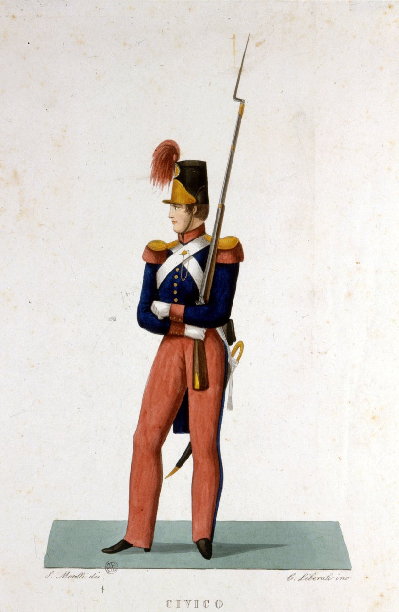 Portret członka Gwardii Papieskiej Państwa Watykańskiego. autorstwa Unknown artist