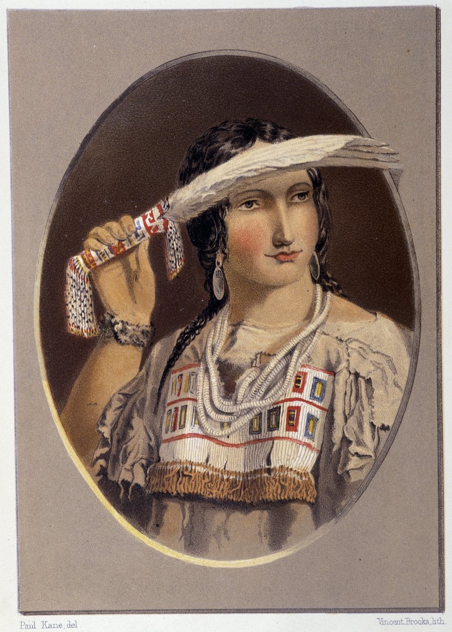 Portret mieszanego Indianina - w „Wędrówki artysty wśród Indian Ameryki Północnej” Paula Kane, Longmans & Roberts, Londyn autorstwa Unknown artist