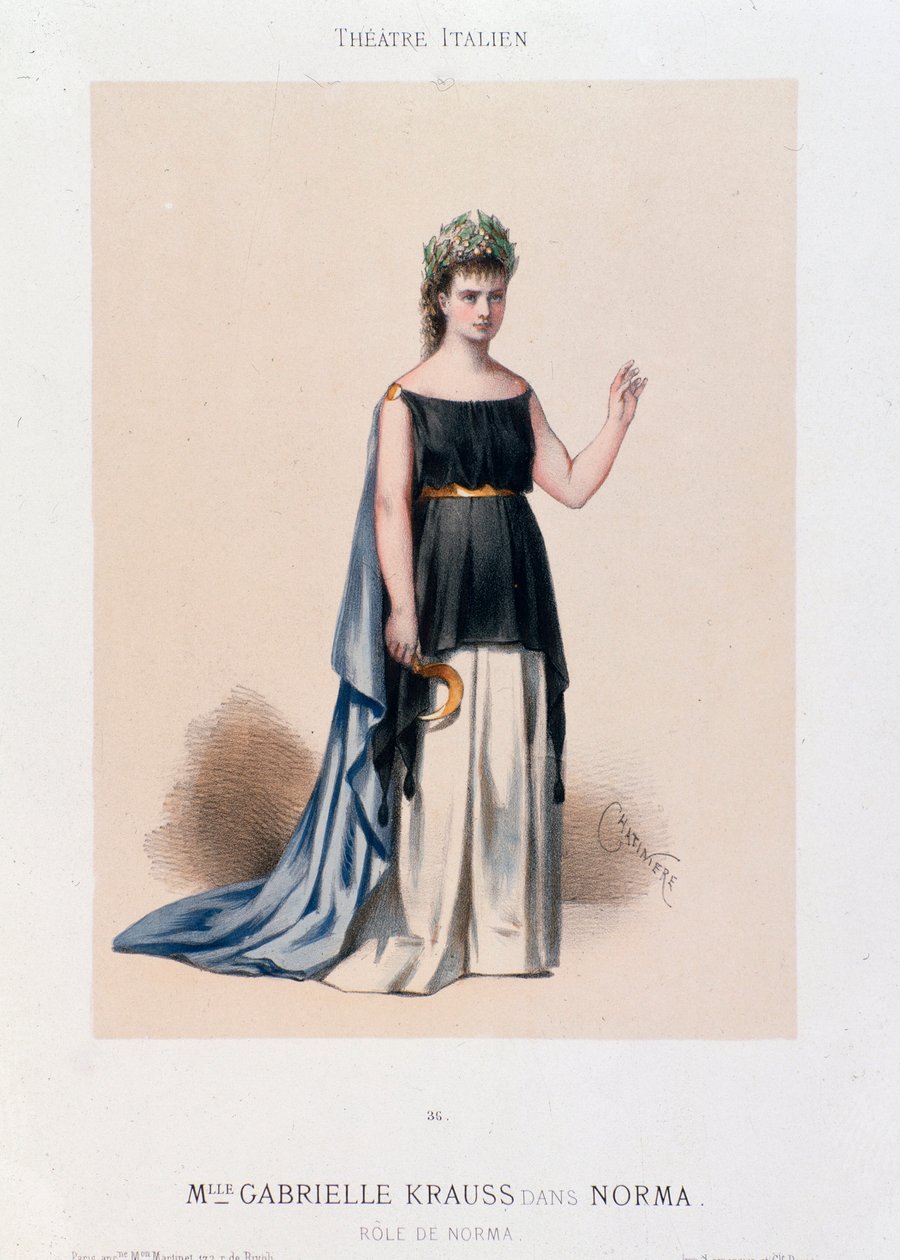 Portret śpiewaczki Gabrielle Krauss w operze Norma autorstwa Unknown artist