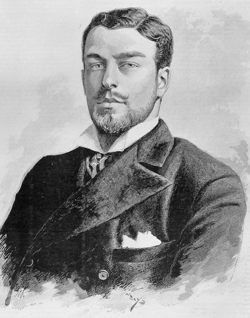 Portret księcia Orleanu. Rycina z końca XIX wieku w „Histoire de France” H. Martina. autorstwa Unknown artist