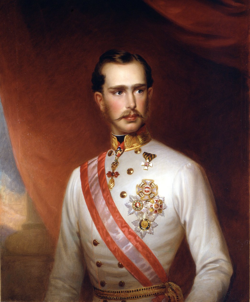 Portret cesarza Austrii Franciszka Józefa I (1830 - 1916). Anonimowe malowanie. Muzeum Risorgimento, Mediolan. autorstwa Unknown artist