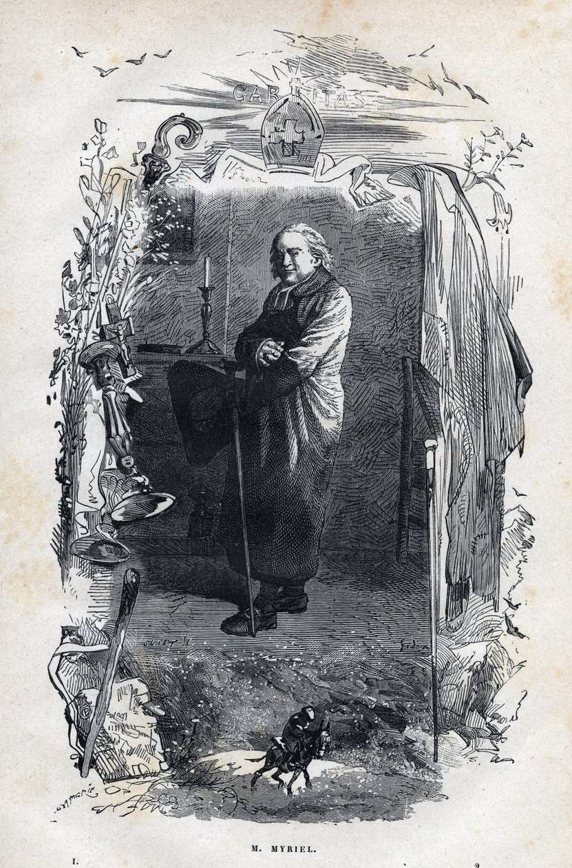 Portret Eveque Myriel - ilustracja Gustave