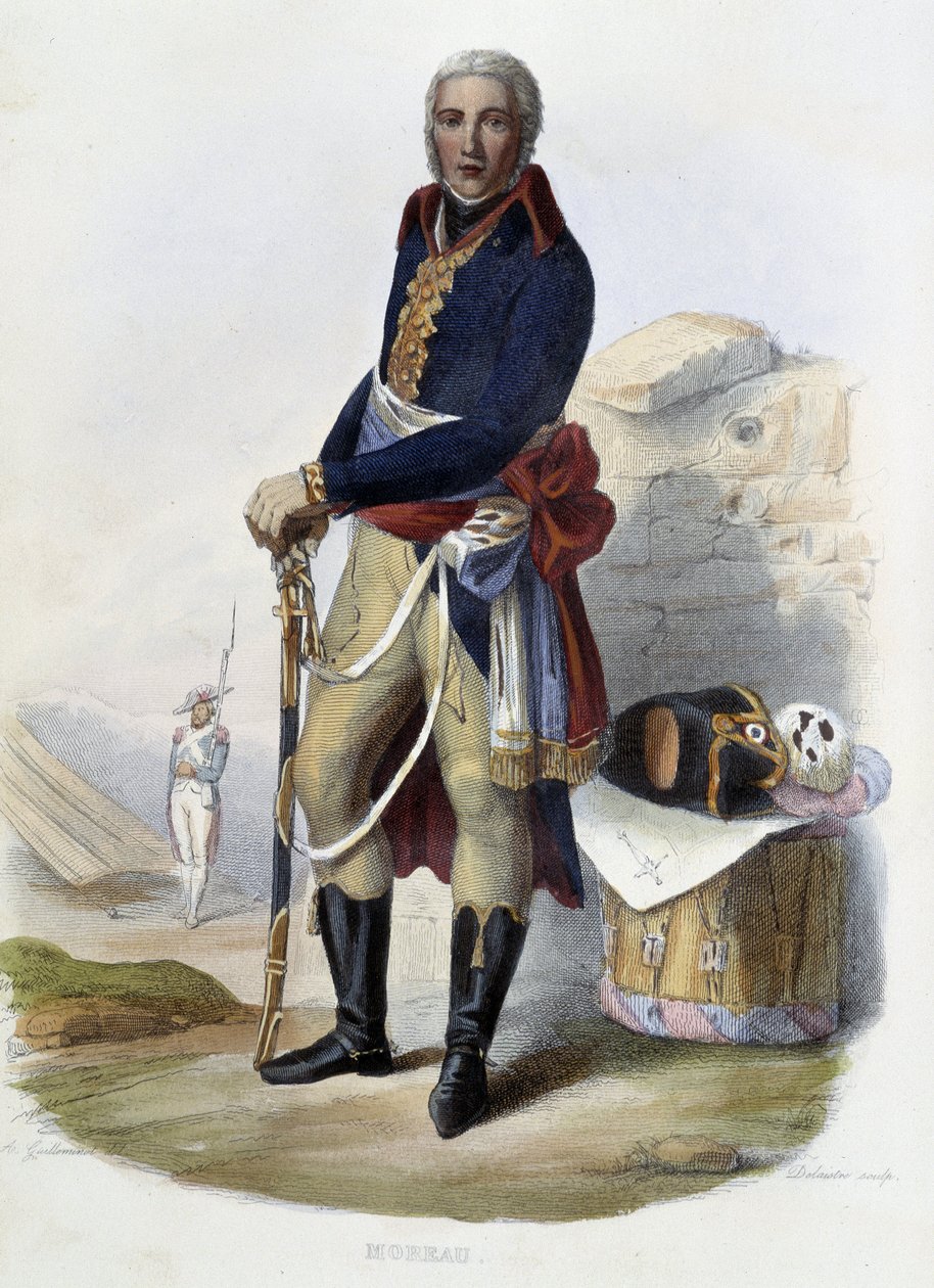 Portret francuskiego generała Jean Victora (Jean-Victor) Moreau (1763-1813) - w „Le Plutarque francais”, red. Mennechet, Paryż autorstwa Unknown artist