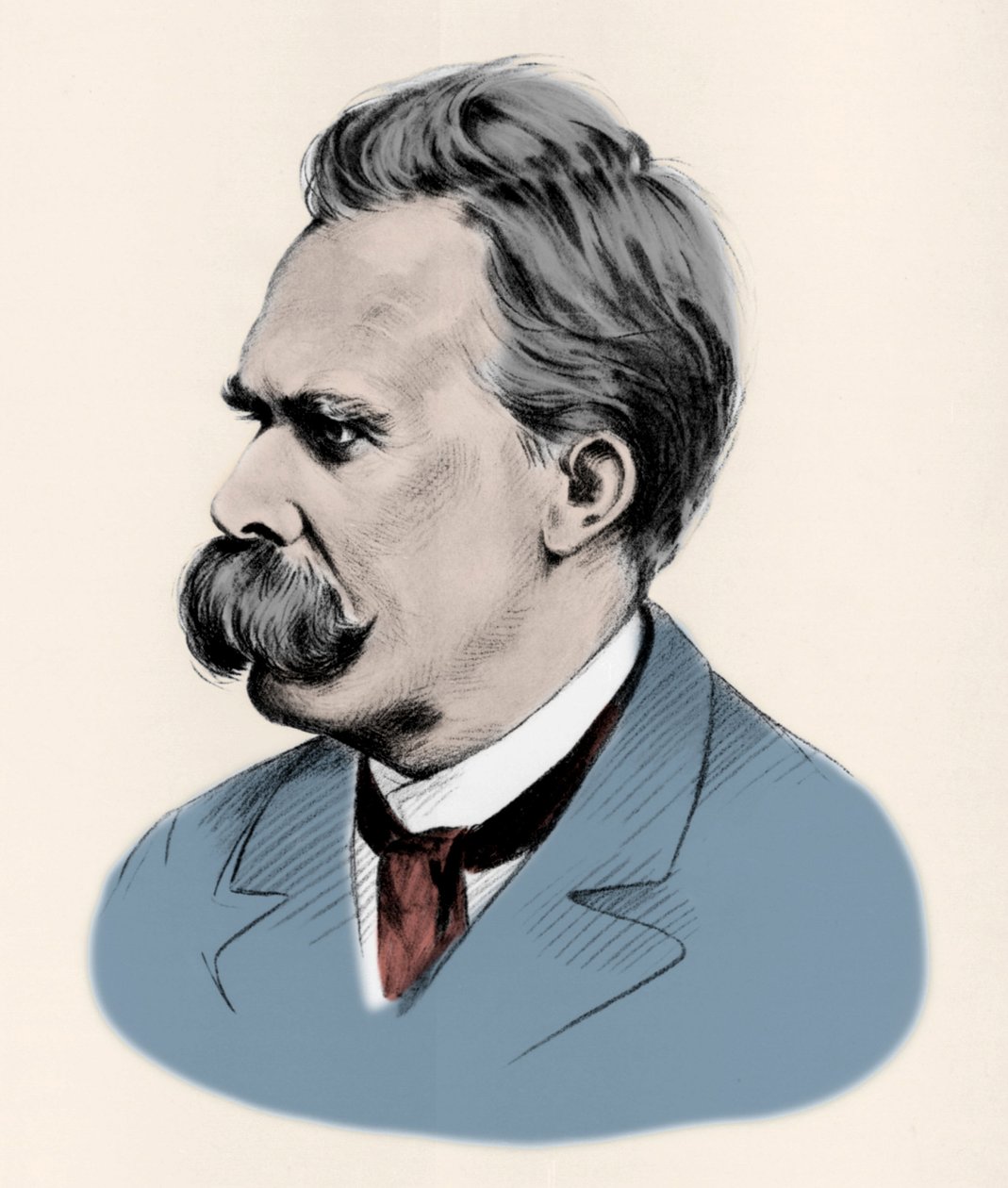 Portret niemieckiego filozofa Friedricha Nietzschego (1844-1900). autorstwa Unknown artist