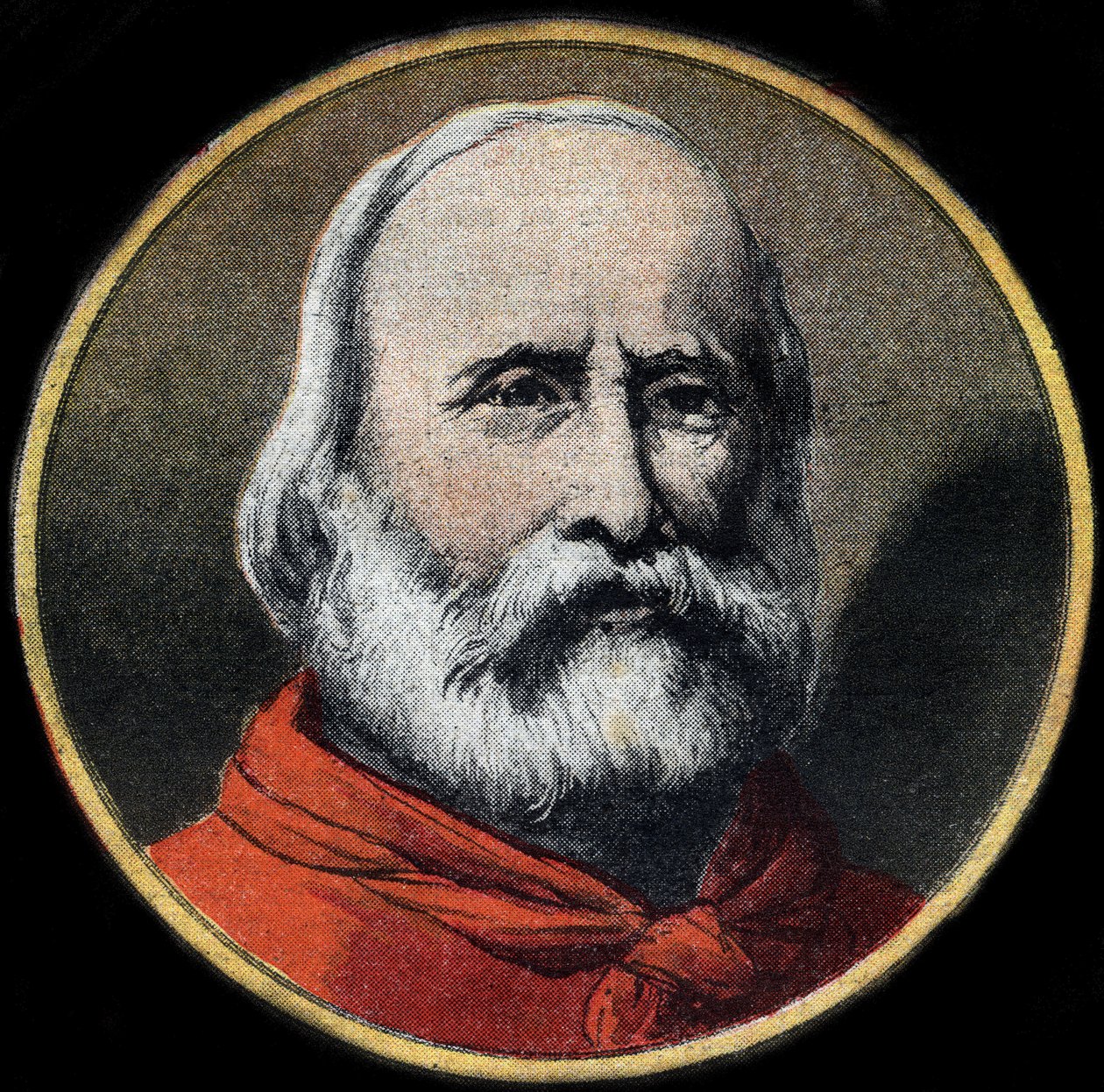 Portret włoskiego wojskowego i polityka Giuseppe Garibaldiego (1807-1882). Prywatna kolekcja. autorstwa Unknown artist