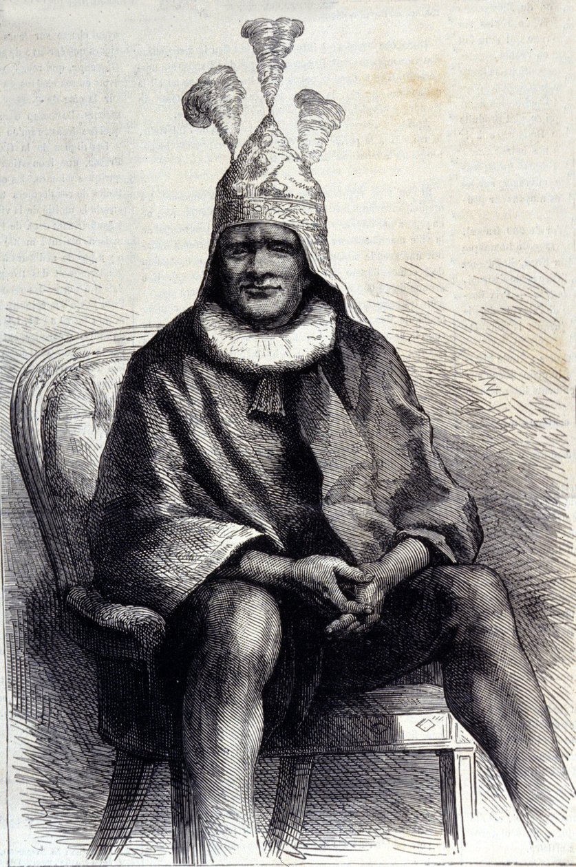 Portret króla Zulu Cetshwayo (lub Cetawayo, Cetewayo, Cetywajo, Ketchwayo) (1826-1884) Rycina z XIX wieku autorstwa Unknown artist
