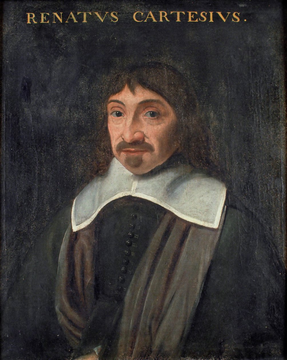 Portret filozofa Rene Descartes (1596-1650), Anonim. olej na płótnie autorstwa Unknown artist
