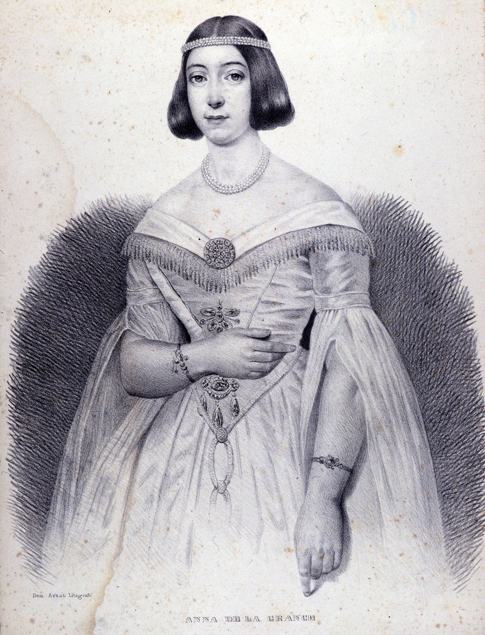 Portret piosenkarki Anny de LA GRANGE (1824-1909). autorstwa Unknown artist
