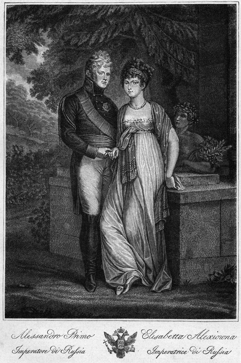 Portrety cesarza Rosji Aleksandra I (1777-1825) z żoną (Elizabeth Aleksiejewna, z domu księżna Louise Augusta Baden autorstwa Unknown artist