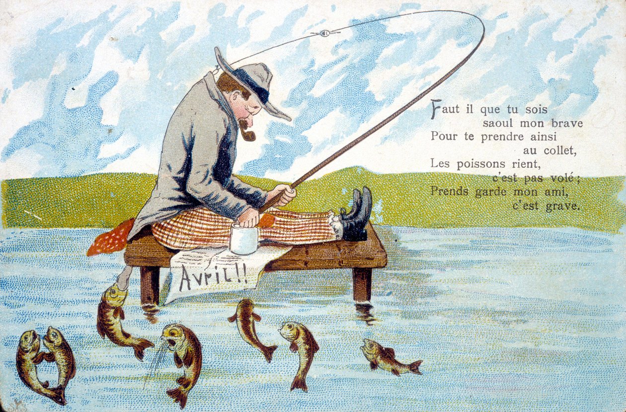 Pocztówka na 1 kwietnia. autorstwa Unknown artist