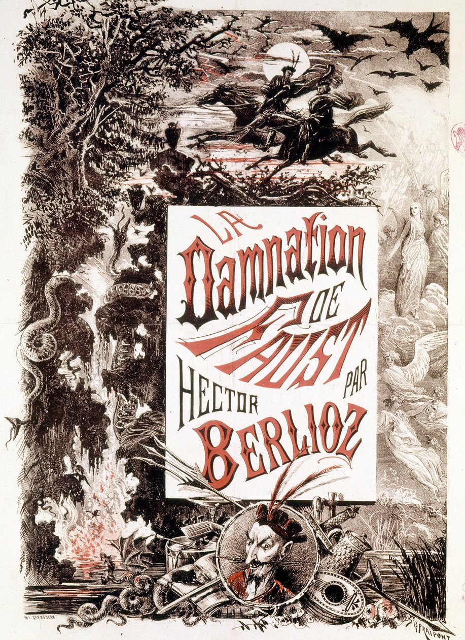 Plakat z La Damnation de Faust autorstwa Hectora Berlioza. sd. koniec XIX wieku. autorstwa Unknown artist