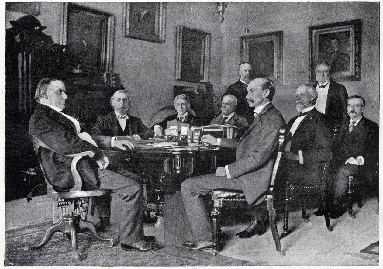Prezydent McKinley i jego gabinet w Białym Domu autorstwa Unknown artist