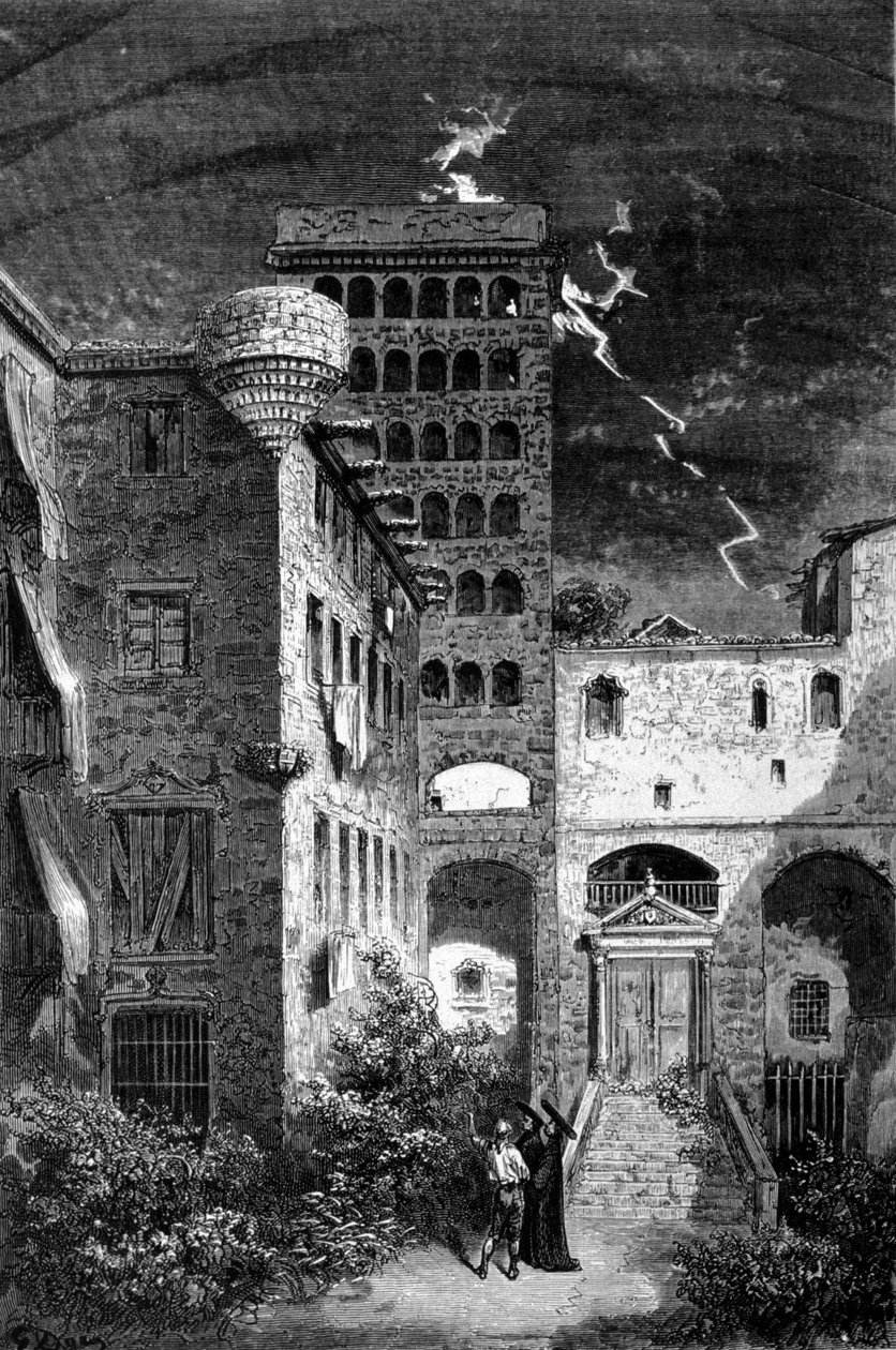 Więzienia w Barcelonie w Hiszpanii używane przez inkwizycję. autorstwa Unknown artist