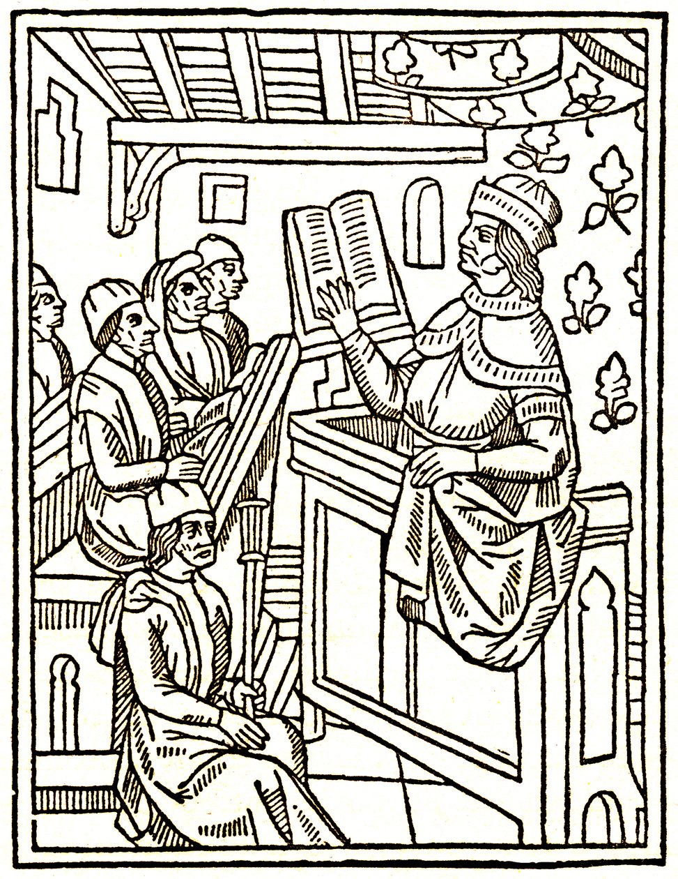 Profesor nauczający z krzesła autorstwa Unknown artist