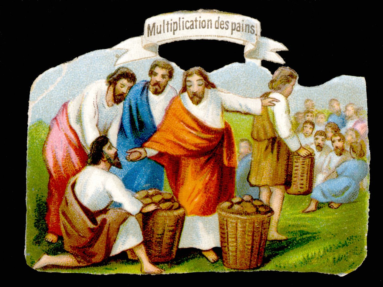 Rozmnażanie bochenków. XIX-wieczna chromolitografia autorstwa Unknown artist
