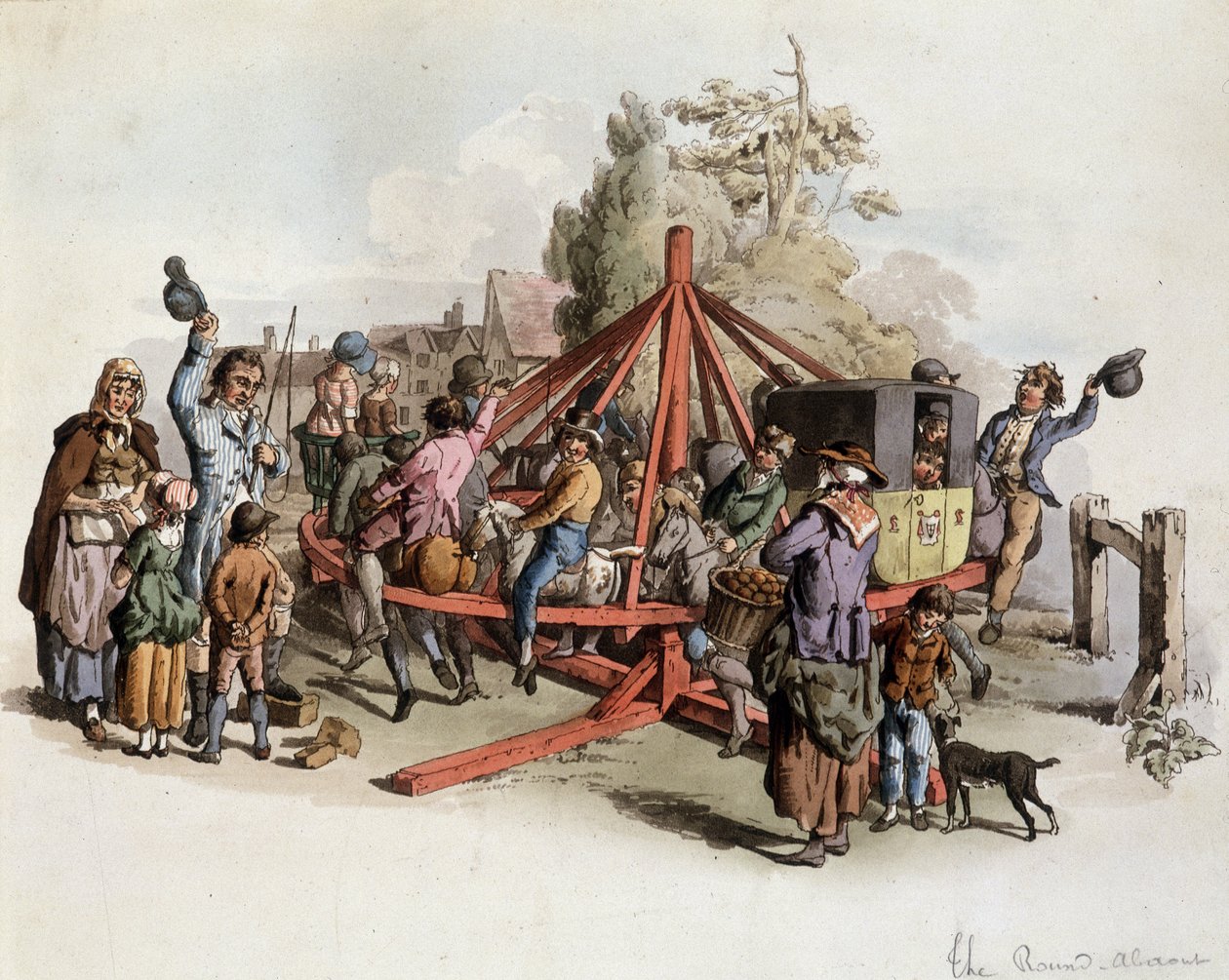 Jazda publiczna w Wielkiej Brytanii - litografia, deb. 19 wiek autorstwa Unknown artist