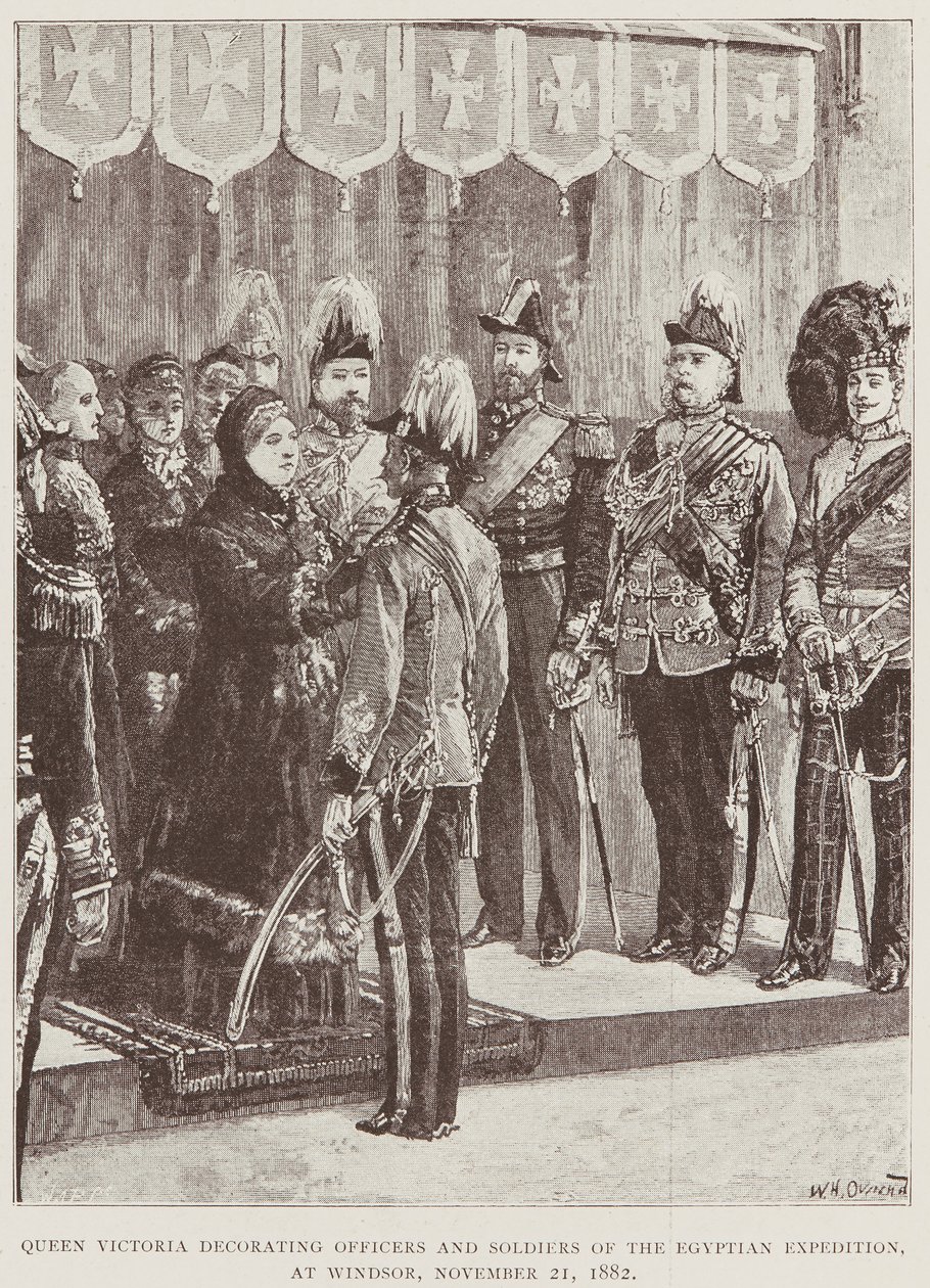 Królowa Wiktoria dekorująca oficerów i żołnierzy autorstwa Unknown Artist