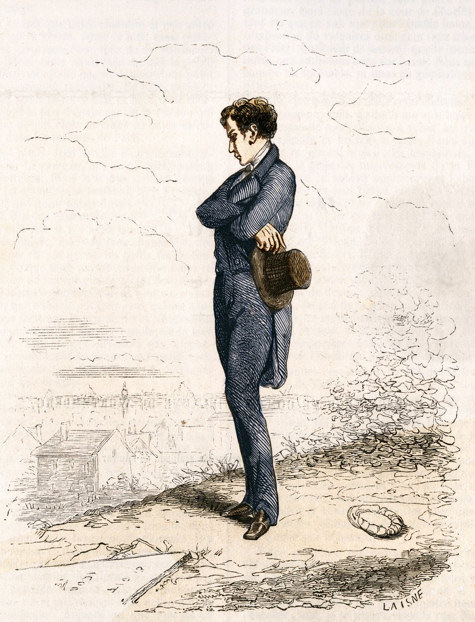 Rastignac zostaje sam, zrobił kilka kroków w górę cmentarza... autorstwa Unknown artist