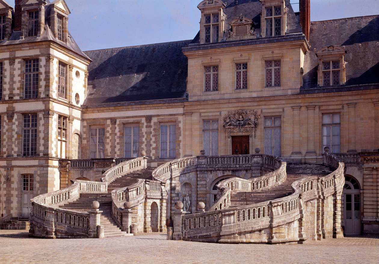 Architektura renesansowa: duże schody zamku Fontainebleau. autorstwa Unknown artist
