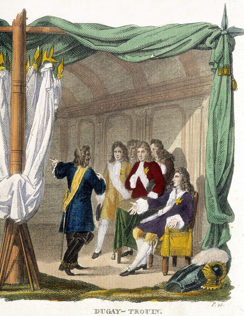 Rene Duguay Trouin (Duguay-Trouin) (Rene Trouin du Gue dit) (1673-1736) przed królem Ludwikiem XIV (1638-1715). Rycina XIX wieku. autorstwa Unknown artist