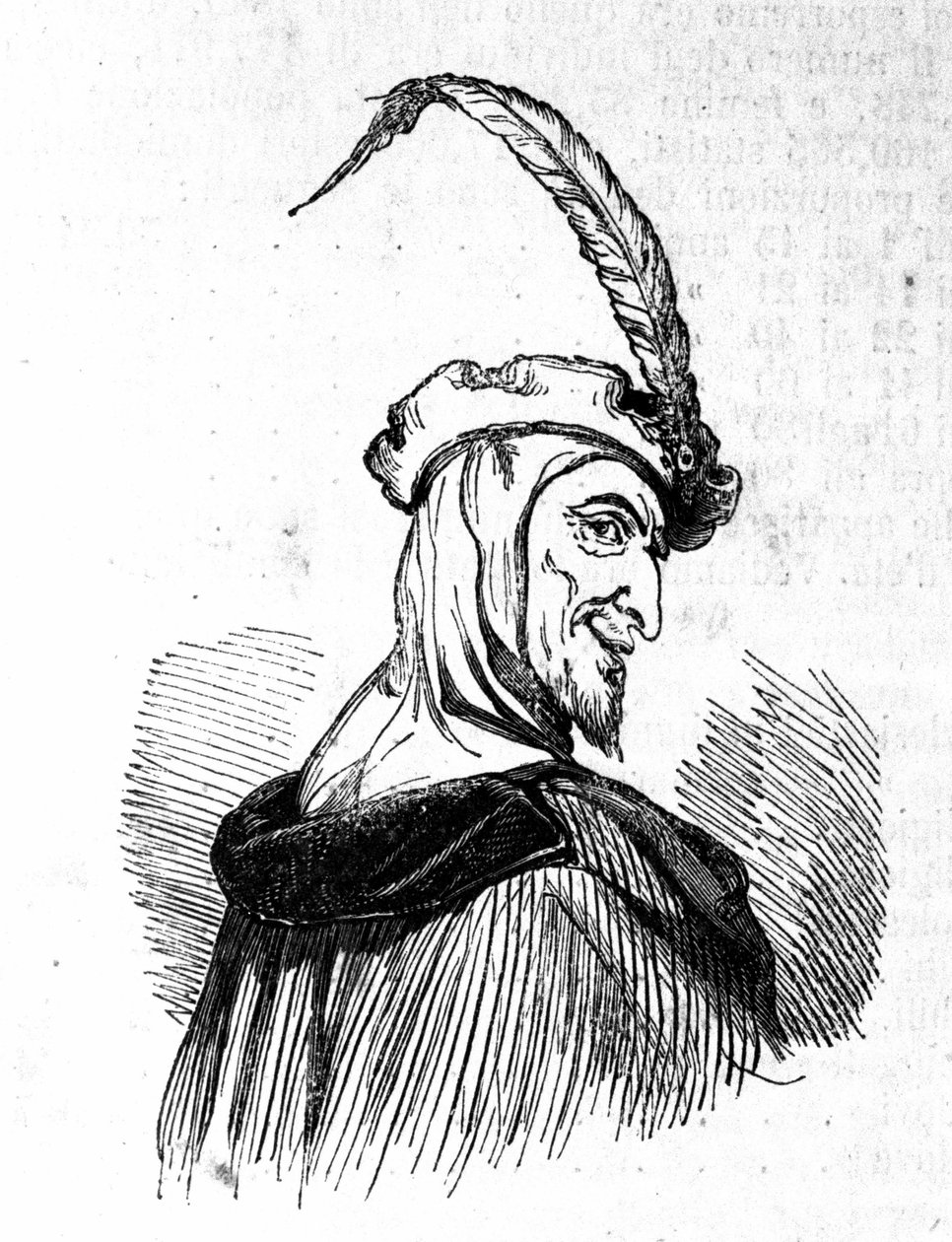 Reprezentacja Mefistofelesa (Mefisto), postać legendy Fausta. Rycina XIX wieku autorstwa Unknown artist