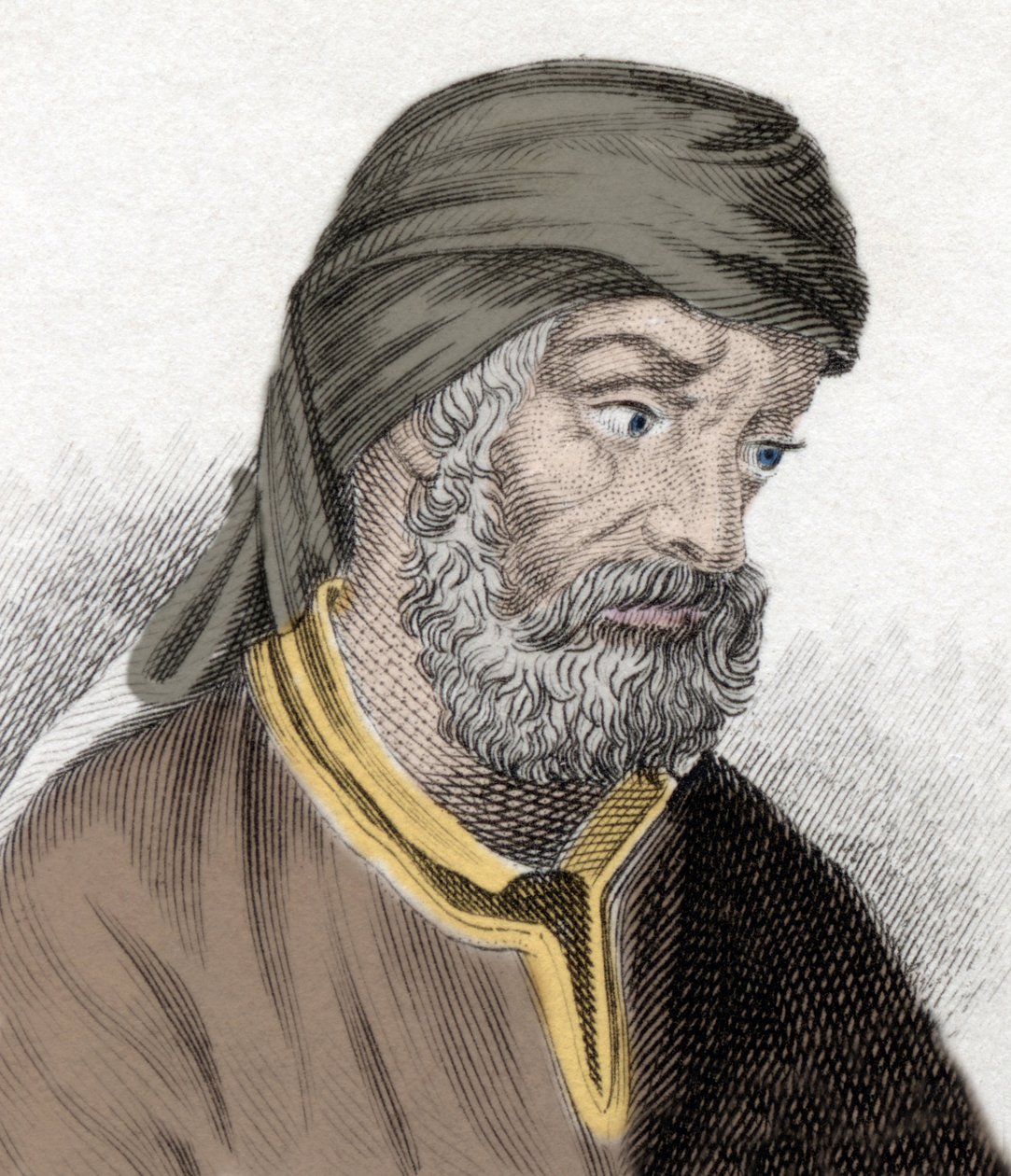 Reprezentacja Kwintusa Septimusa Florensa Tertullianusa zwanego Tertulianem (ok. 150/160- ok. 230/240) teologa i ojca Kościoła. Rycina XIX wieku. autorstwa Unknown artist