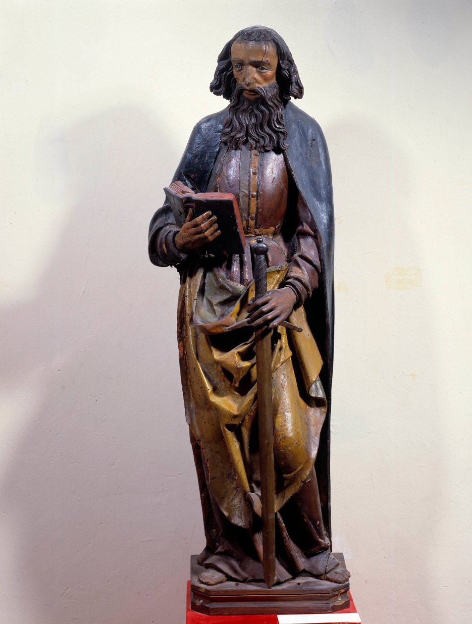 Przedstawienie św. Pawła trzymającego w ręku księgę. Rzeźba z drewna polichromowanego. XV wiek. Chartres, Muzeum Sztuk Pięknych autorstwa Unknown artist