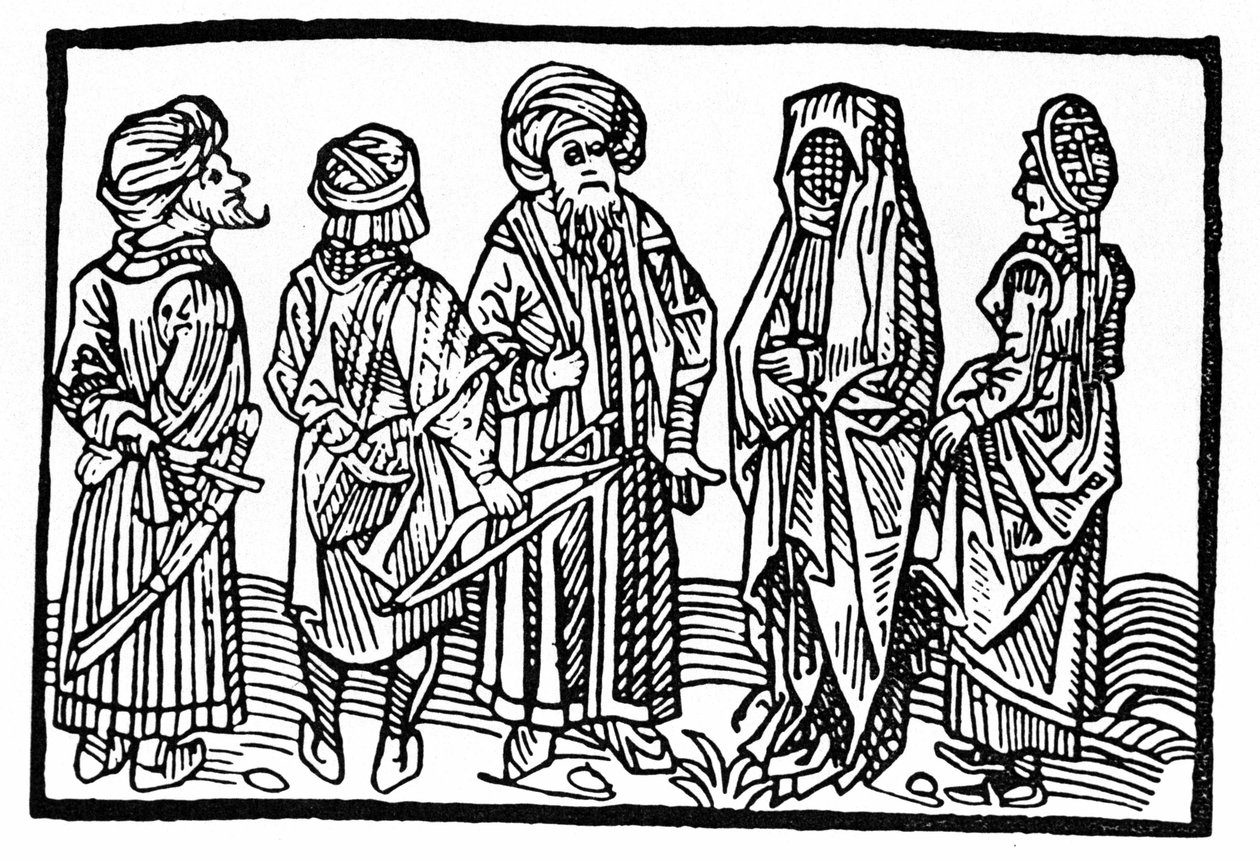 Reprezentacja Saracenów, Ksylografia XV wieku. autorstwa Unknown artist