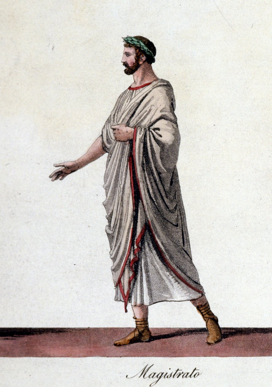 Reprezentacja rzymskiego sędziego. Rycina z początku XIX wieku. autorstwa Unknown artist