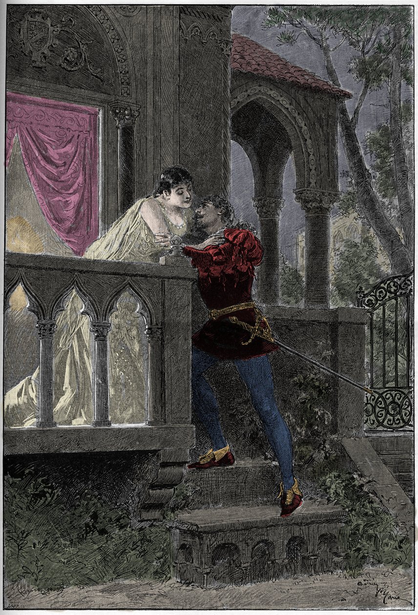Reprezentacja Opery „Romeo i Julia” Hectora Berlioza gra w Operze Paryskiej. Grawerunek z 1888 roku. autorstwa Unknown artist