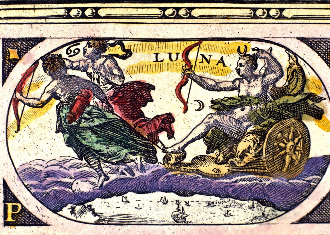 Reprezentacja księżyca. Grawerowanie z XVII wieku. autorstwa Unknown artist
