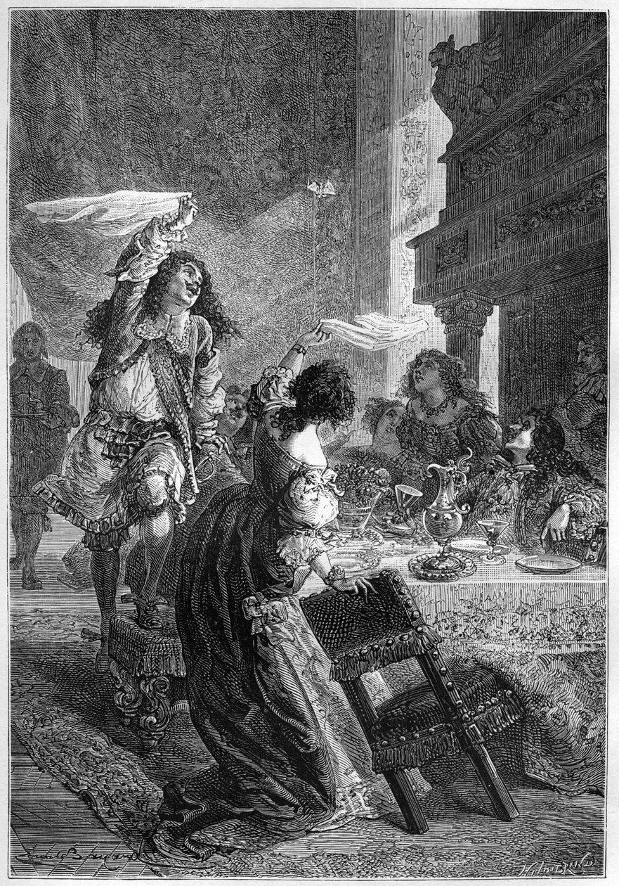Restoration Party - Król Karol II (1630-1685) z Lady Castlemaine (BARBARA VILLIERS, hrabina Castlemaine, księżna CLEVELAND, kochanka Karola II) - Karol II świętuje wstąpienie na tron Anglii w 1660 roku ze swoją kochanką Lad autorstwa Unknown artist